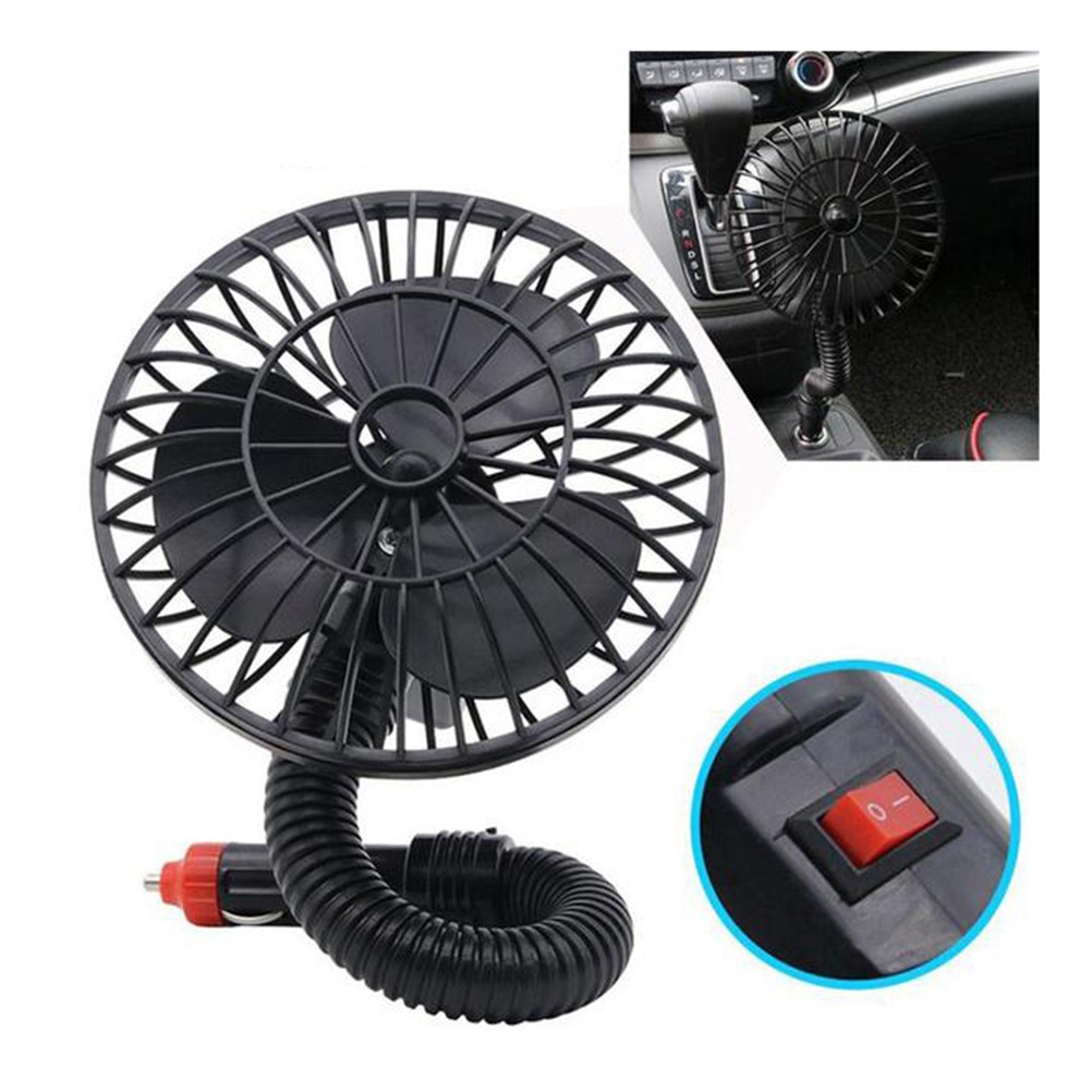 12V Portable Electric Car Cooling Fan Low Noise 360 Degree Rotating Fan for Cars