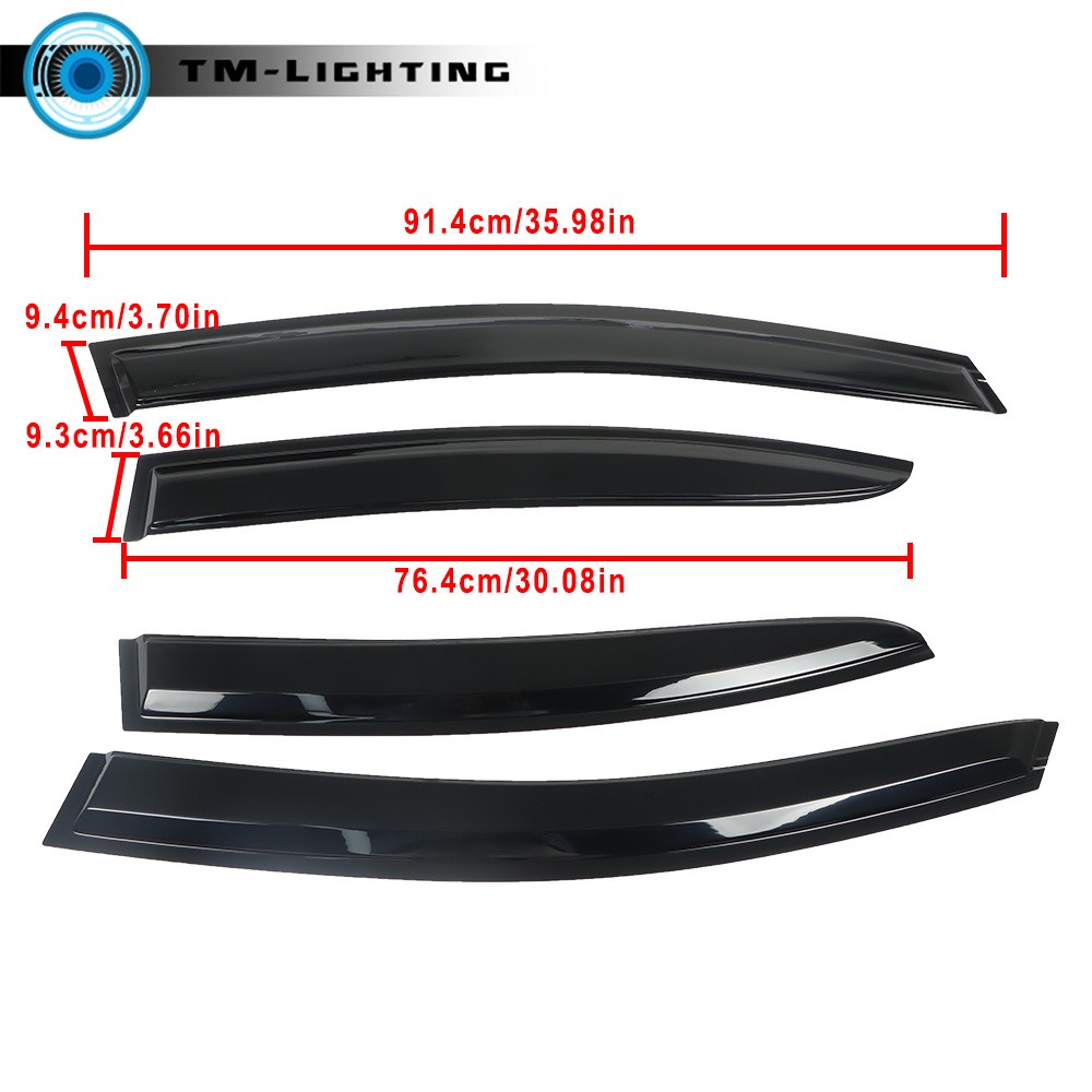 Window Visor Rain Sun Guard For Subaru WRX STI 2015-18 Impreza Slim Style 12-15
