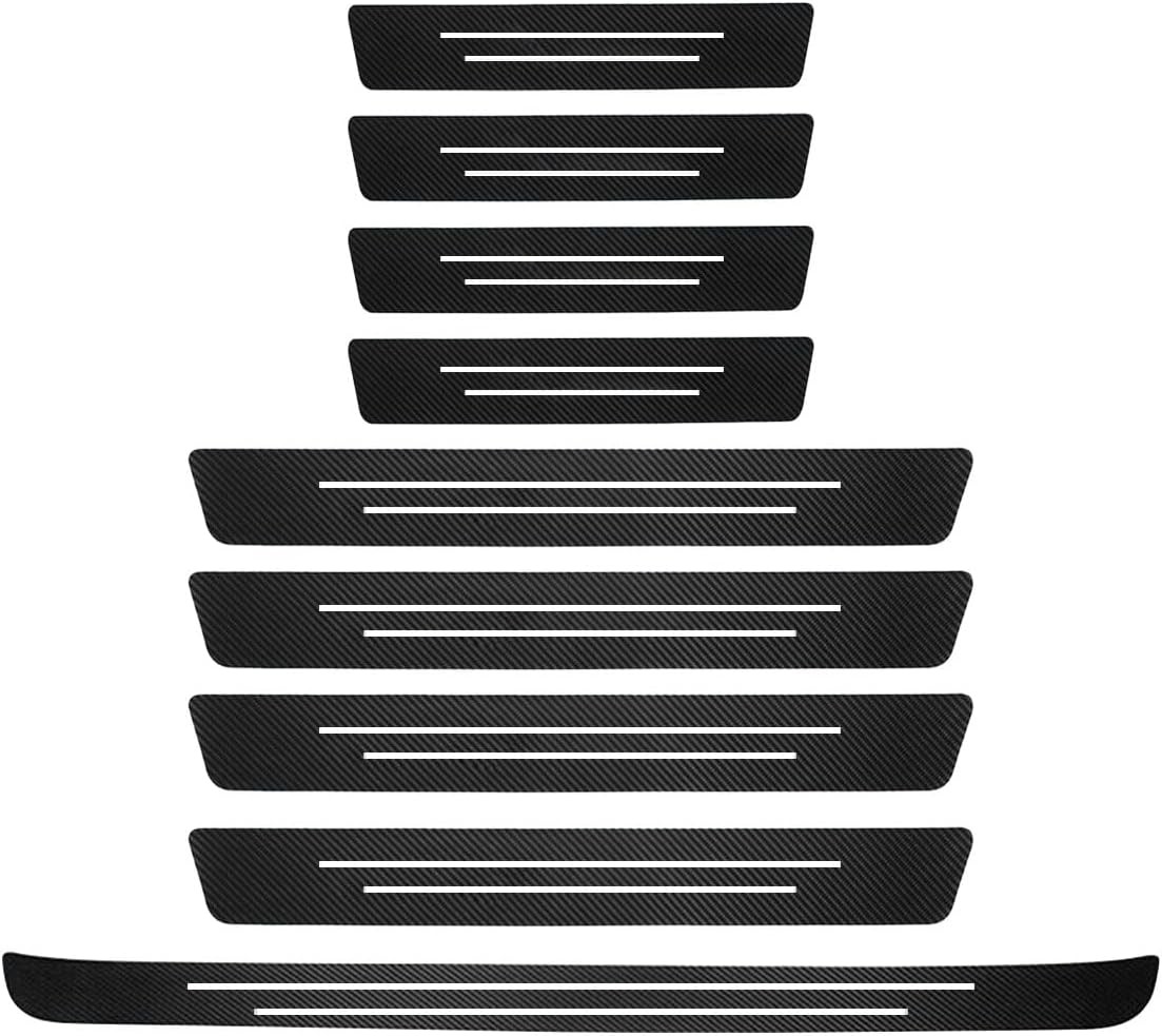 For Toyota 9PCS Door Sill Protector 2.8″ Wide Custom Fit Anti-Scratch Guards Kit