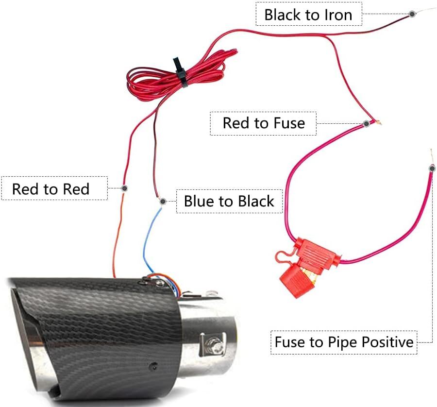 Universal Car Modified LED Luminous Muffler Tip Tail Pipe Carbon Fiber Curved