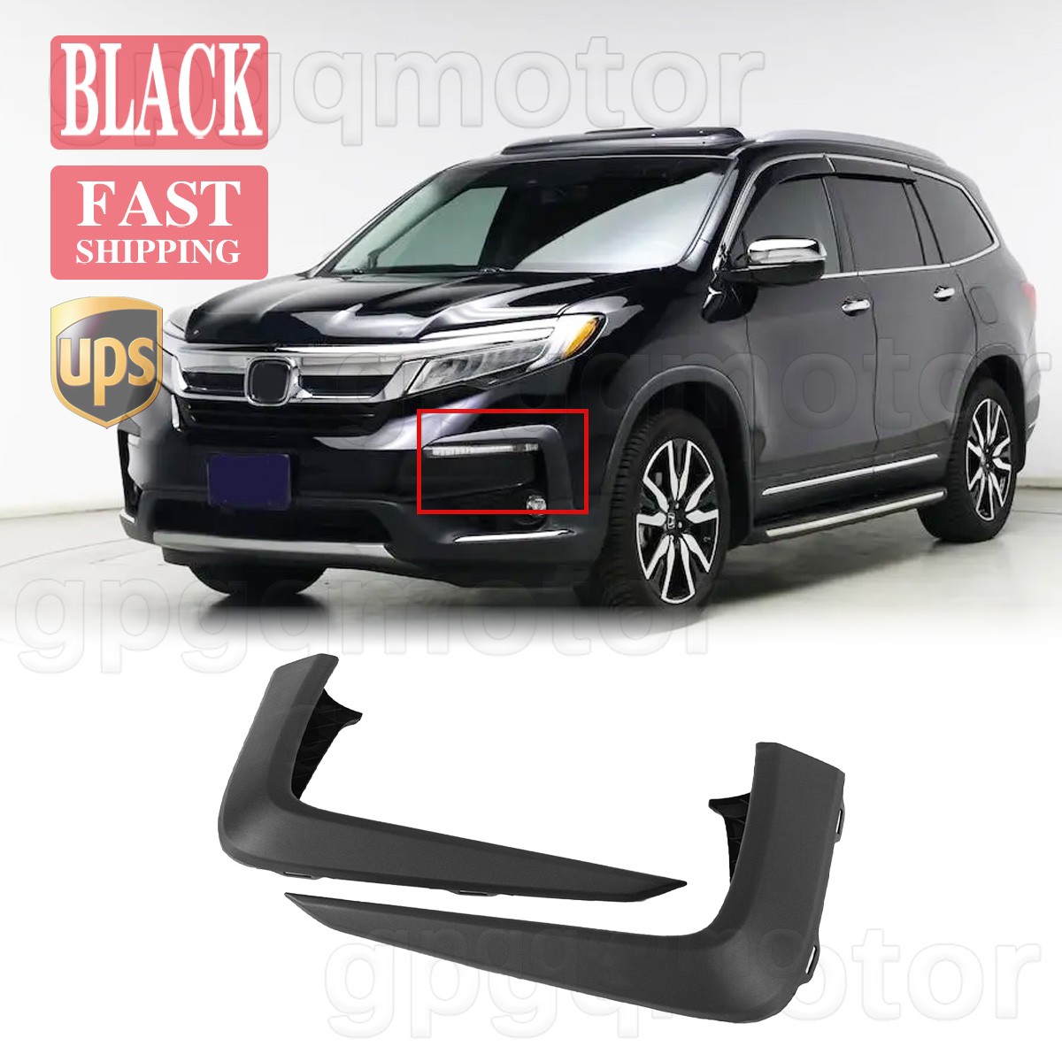 For Honda Pilot EX 2019-2022 Left & Right Front Bumper Molding Trim Garnish Pair