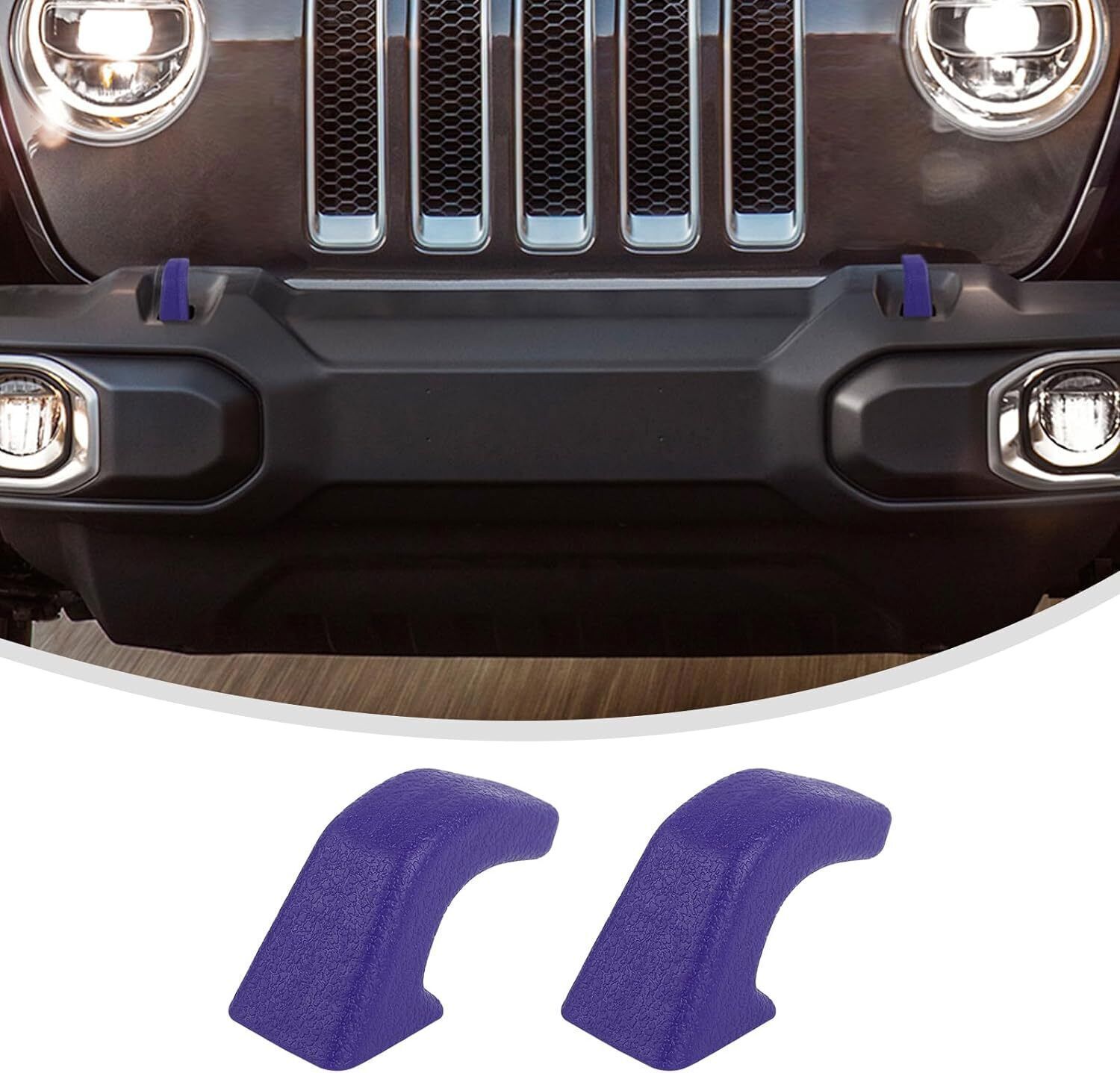 2pcs Front Bumper Tow Hook Cover Trim For Jeep Wrangler JK JL JT 2007-23 Purple