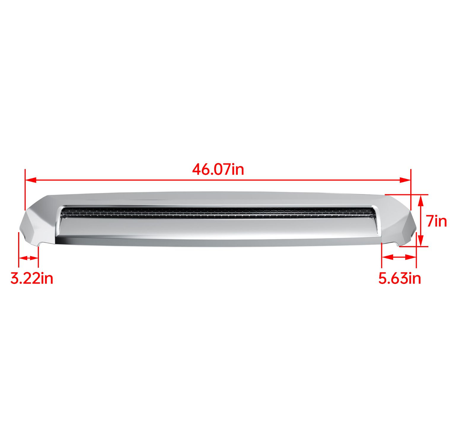 For Toyota Tundra 14-21 Front Molding Upper Grille Hood Bulge Scoop Chrome ABS