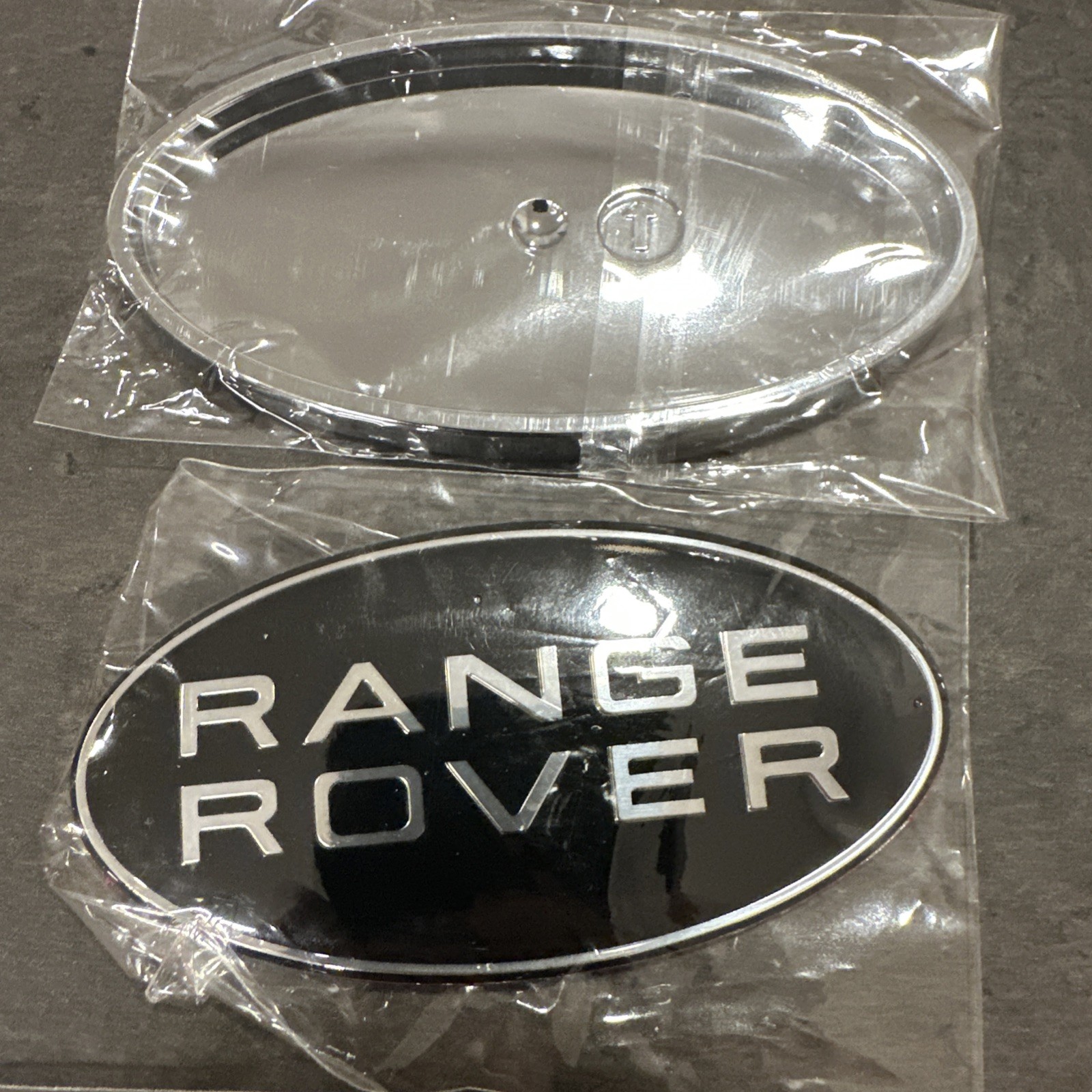 Land Rover LR4 Grille + Tail Gate Emblem Black Oval Badges Set SET OF 2