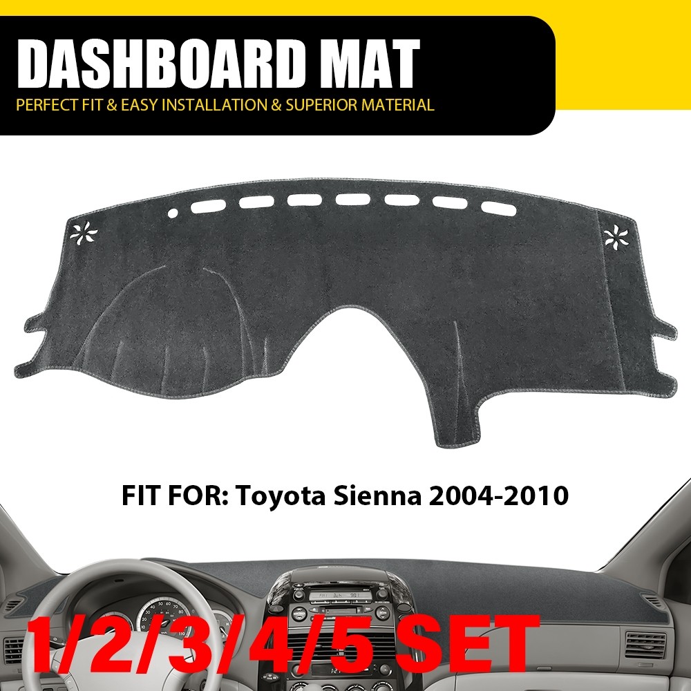 For 2004-2010 Toyota Sienna Gray Car Dash Cover Dashboard Mat Pad Carpet 1-5SET