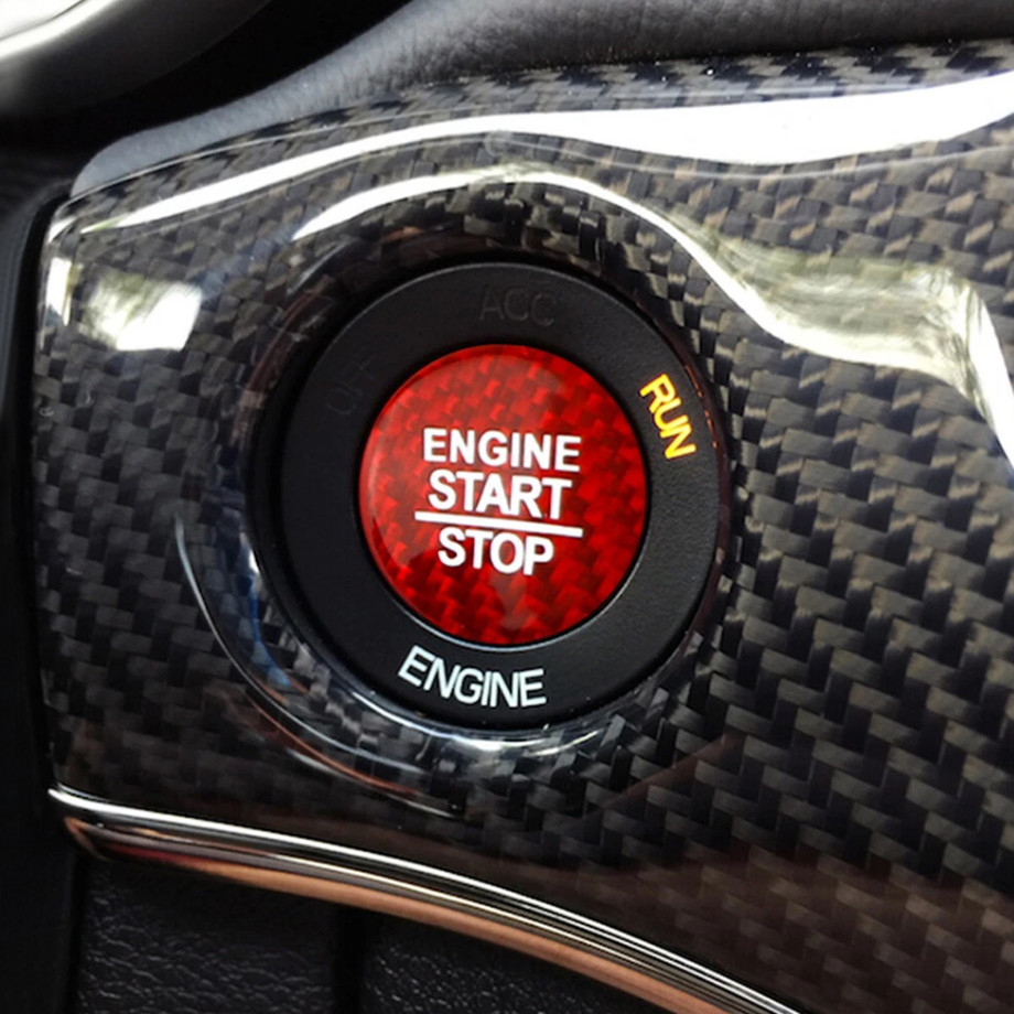 Red Carbon Car Engine Push Start Button Trim Accessories For Dodge Durango 14-26
