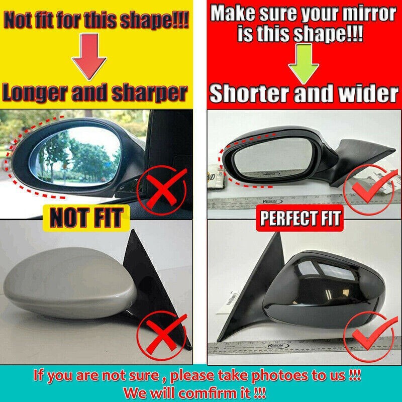 Gloss Black Mirror Cover & Mirror Glass Lens For BMW E90 E91 E92 E93 LCI 2008~13