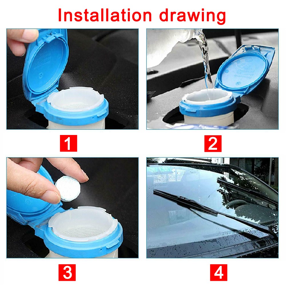 10x Car Windscreen Cleaning Solid Effervescent Tablet Auto Window Glass Cleaner