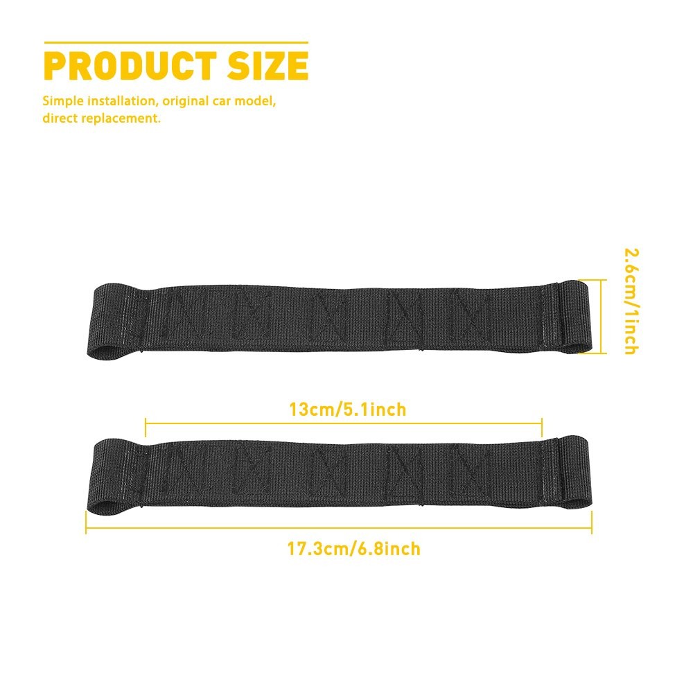 Pair Black Adjustable Door Limiting Straps For Jeep 1955-2006 Wrangler CJ/TJ/YJ