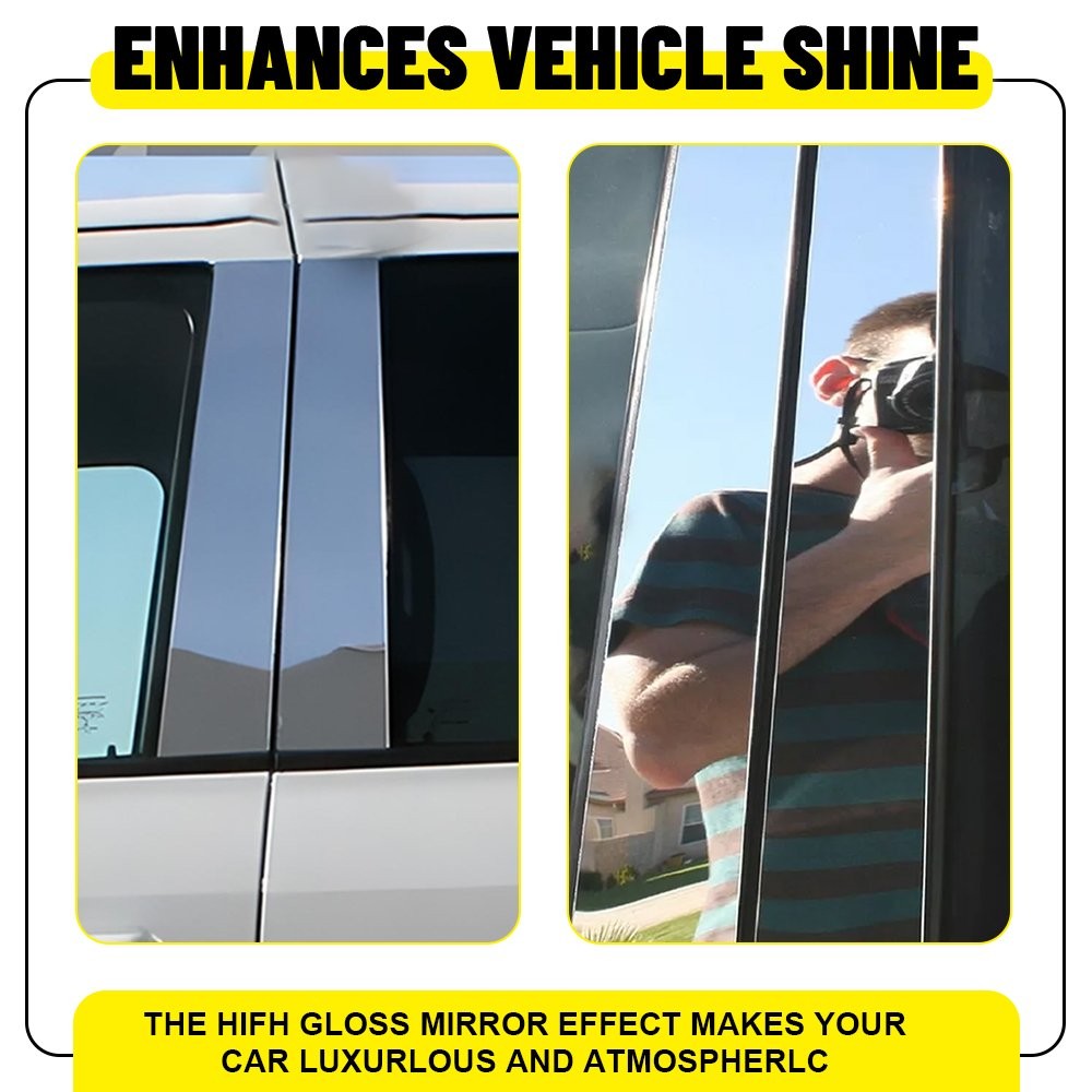 8X Stainless Steel Chrome Pillar Post Door Trims For 2013 14-2018 Toyota RAV4 ER