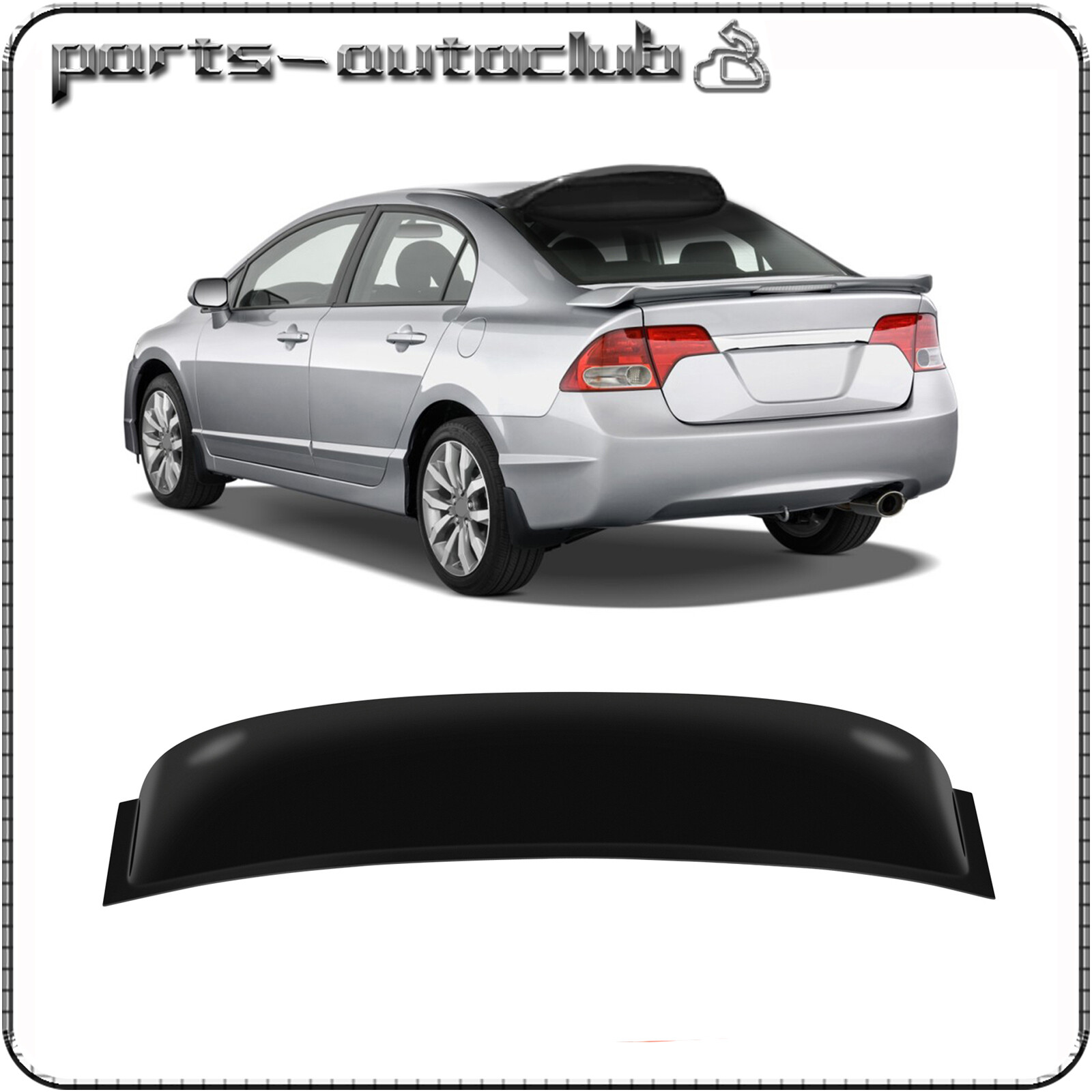 For 06-11 Honda Civic Sedan Rear Window Roof Vent Visor Spoiler Wing Acrylic