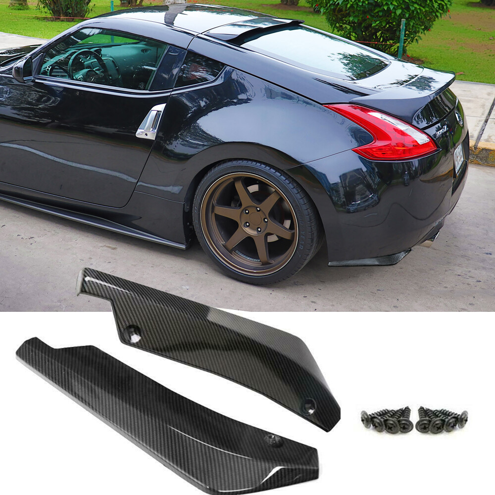 Carbon Fiber Rear Bumper Diffuser Splitter Canards For Nissan 370Z 2009-2021