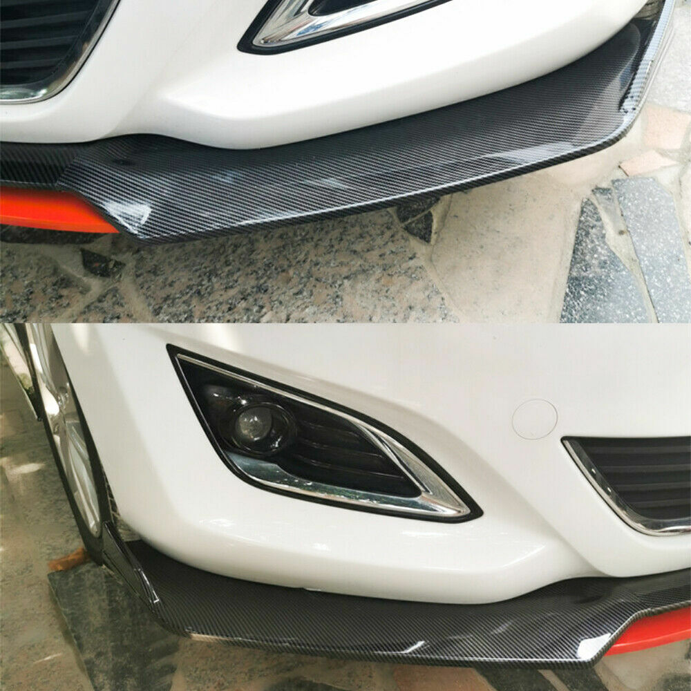 Carbon Look Universal Front Bumper Lip Spoiler Splitter Protector Kit Red Layer