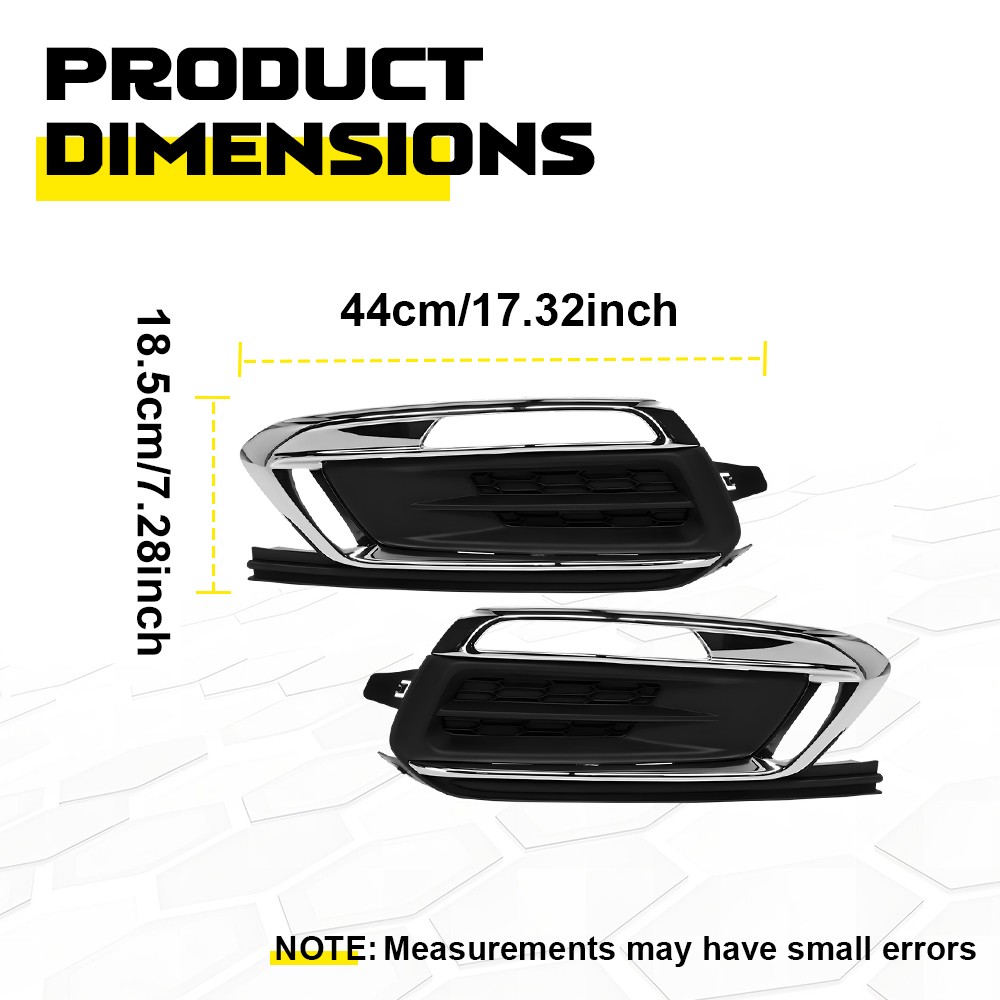 2x LH RH Front Fog Light Cover Set For Chevrolet Cruze 2015-16 94516100 94516102