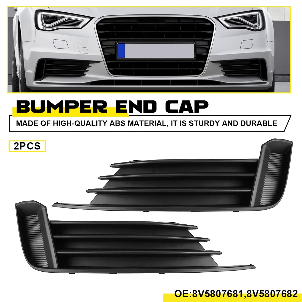 Front Left Right Bumper Fog Light Cover Grille Bezel for Audi A3 S3 2013-2017