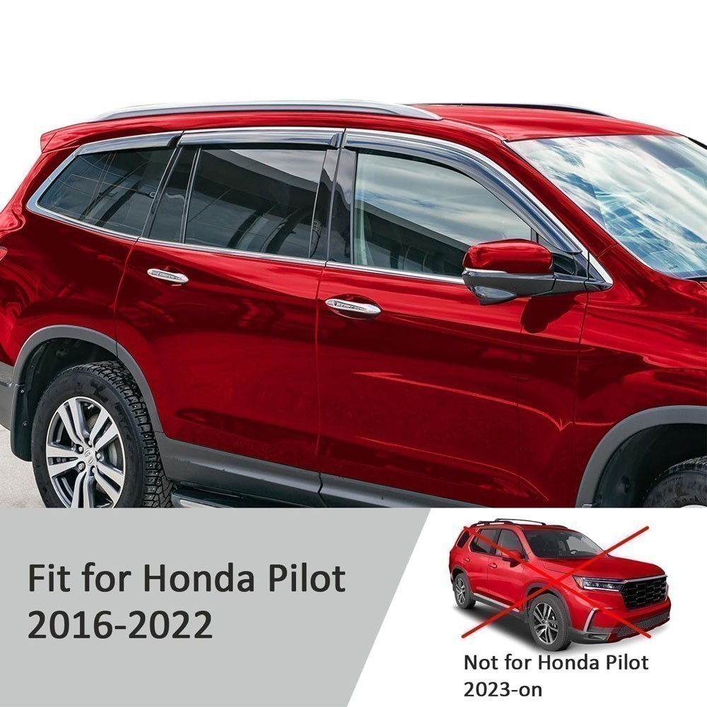 Rain Guards Vent Visors Shade for 2016-2022 Honda Pilot SHATTERPROOF