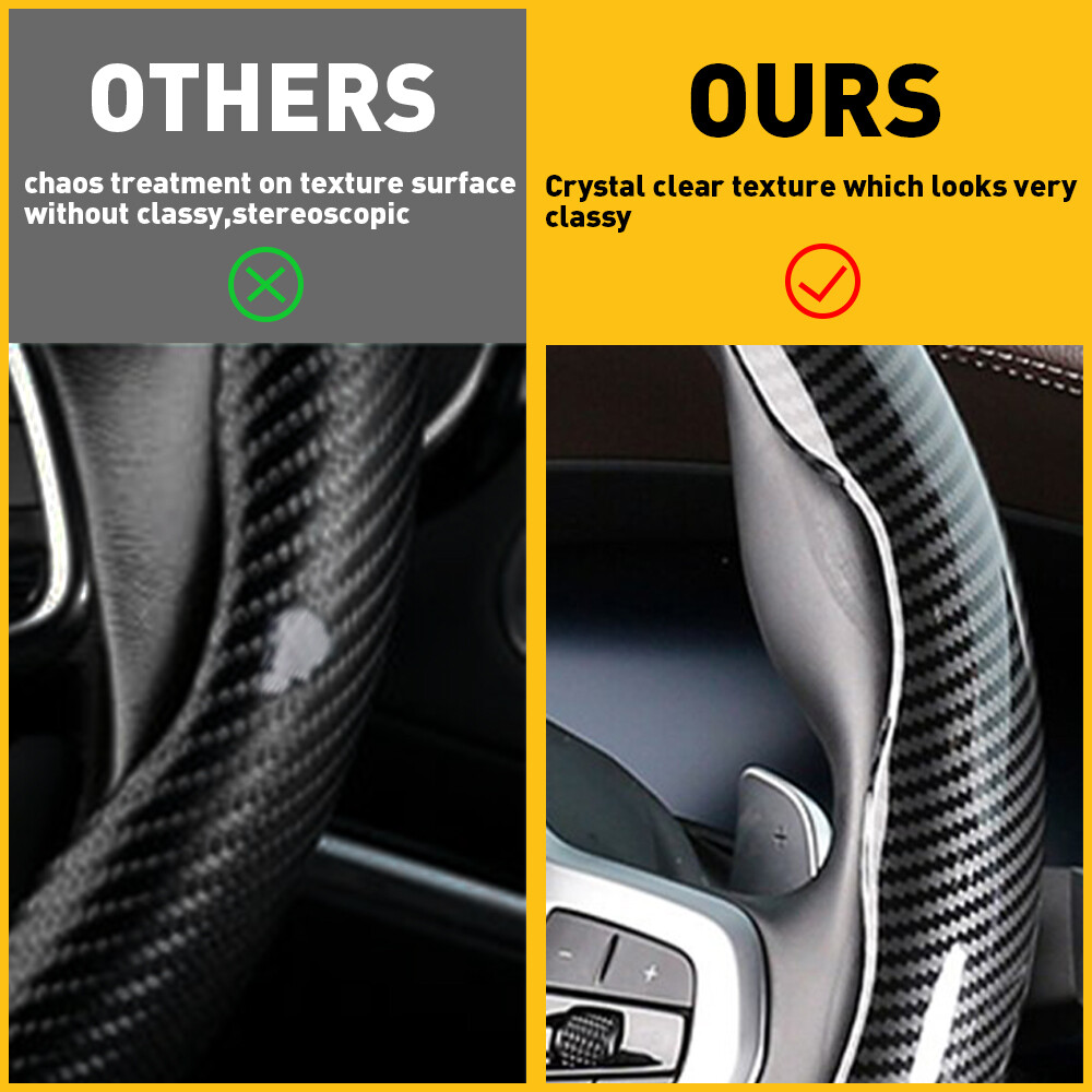 For Mercedes-Benz Carbon Fiber Car Steering Wheel Booster Cover Accessories 2PC