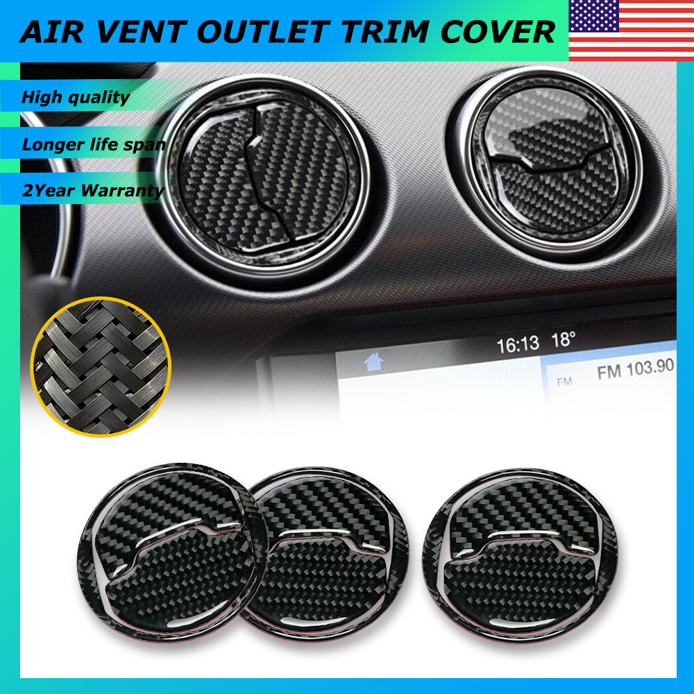 Air Vent Outlet Cover Trims For Ford Mustang 15 2016 2017 2018 2019 Carbon Fiber