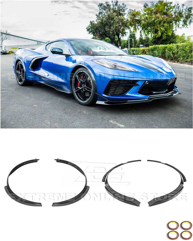 For 20-Up Corvette C8 | Hydro Carbon Fiber Front & Rear Wheel Trim Fender Flare