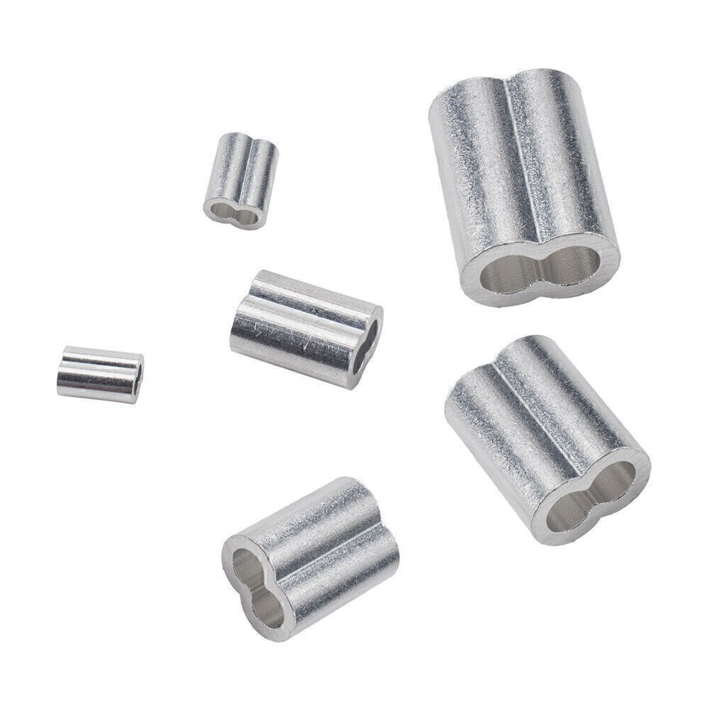 180 Pcs Ferrule Crimping Loop Sleeve for Wire Rope Cable Line End Assortment Kit