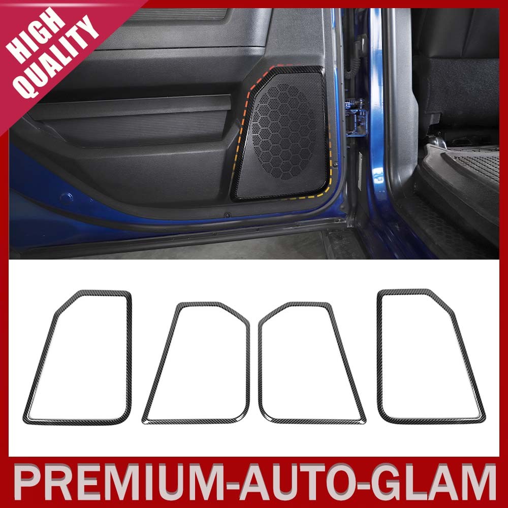 Door Speaker Trim Cover Frame For Dodge Ram 1500 2010-2017 Crew Cab Carbon Fiber