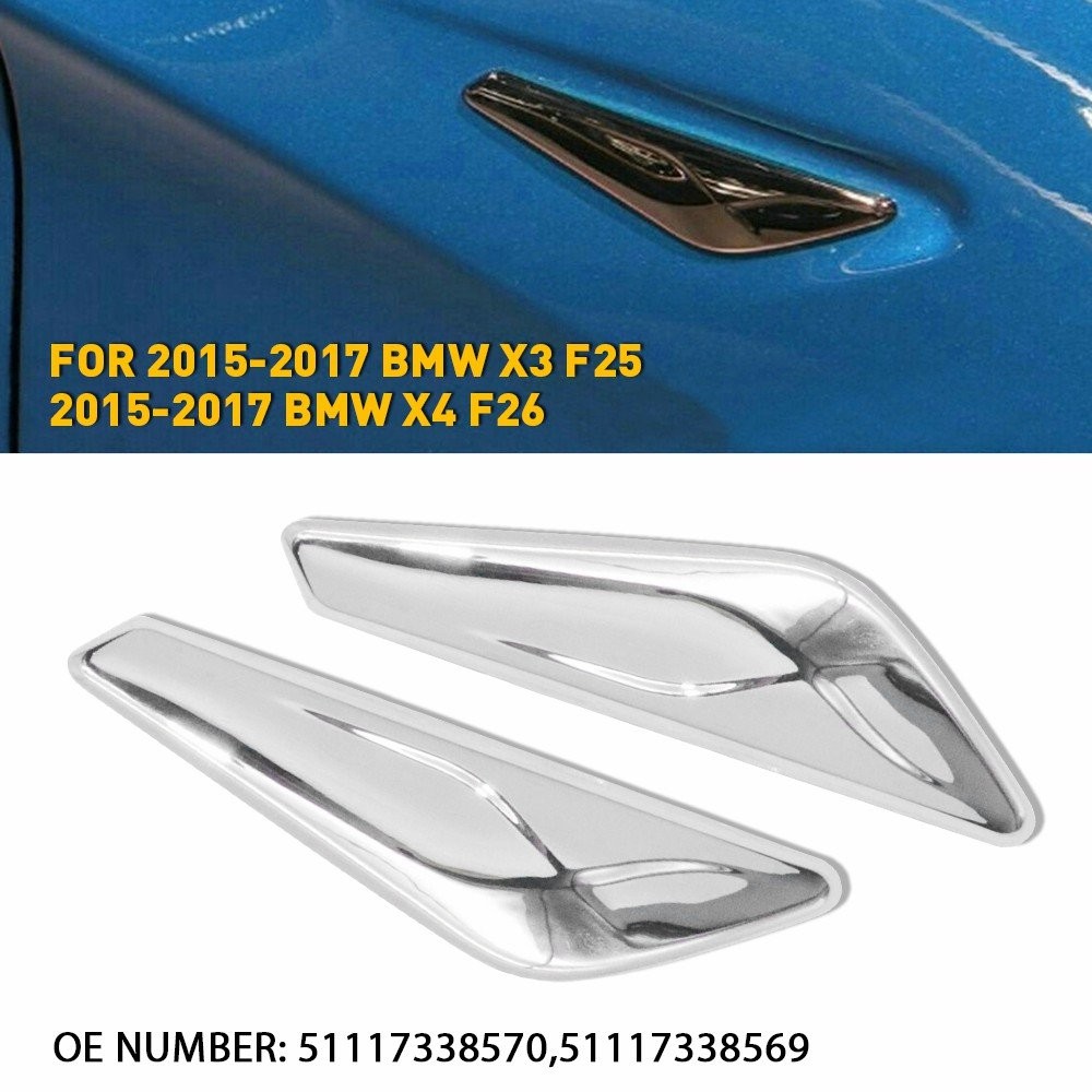 Side Trim Finisher Left Fender & Right For 15-17 BMW X3 F25 X4 51117338569 SL