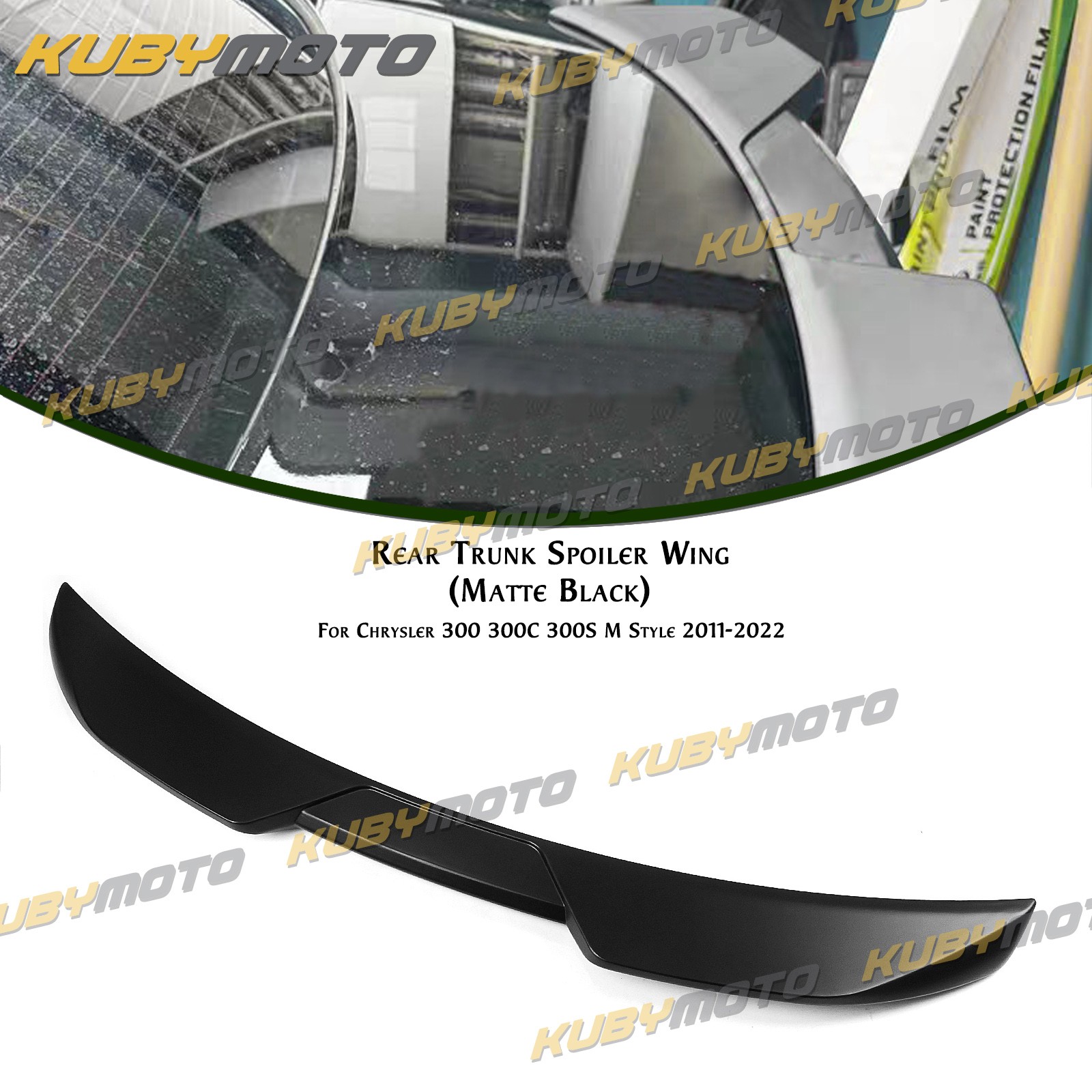 1x Matte Black Rear Trunk Spoiler Lip Wing Kit For Chrysler 300 300C 300S 11-23