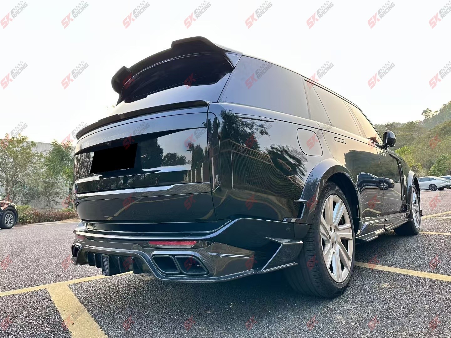 Rear Middle Spoiler+Roof Wing Fits Land Rover Range Rover 23-26 Dry Carbon Fiber