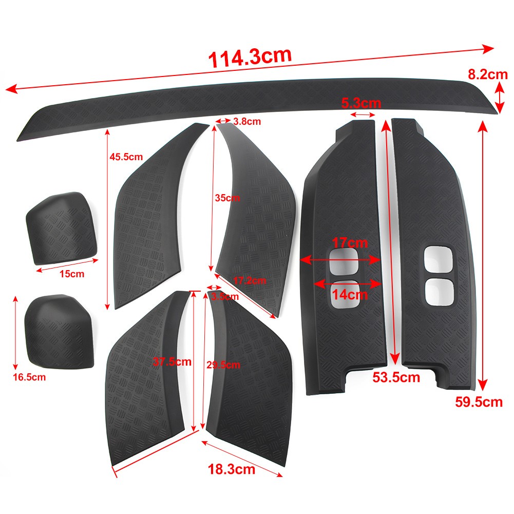9x For Land Rover Defender 90 110 2020-2023 Matte Black Side Moulding Body Kits