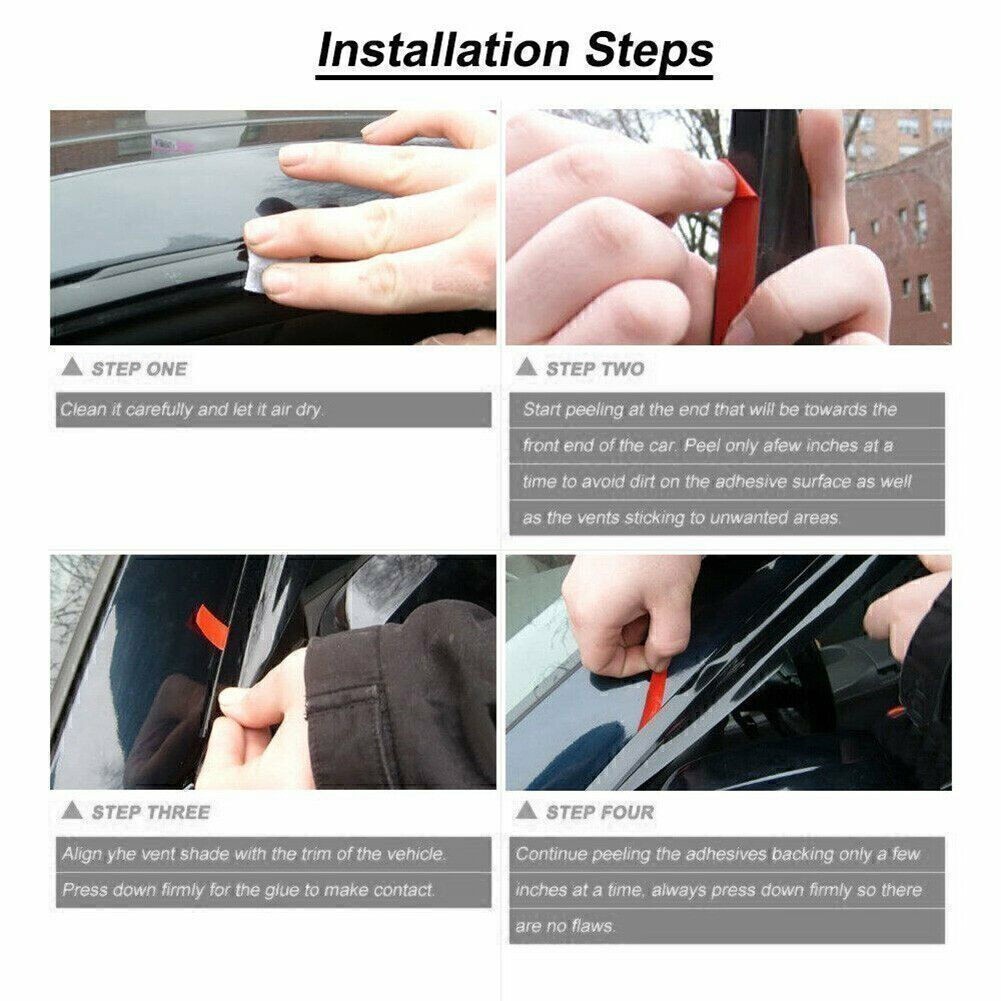Side Window Visors Rain Guard Vent Shade For 2012-2015 Honda Civic Sedan 4-Door