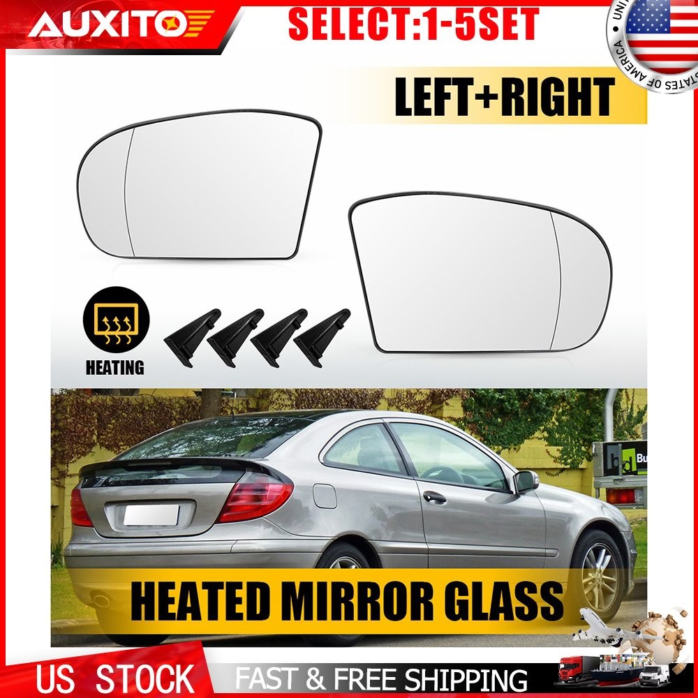 Heated Mirror Glasses Fit Mercedes-Benz C240 C280 C320 W203 2001-07 Sedan 2-10X