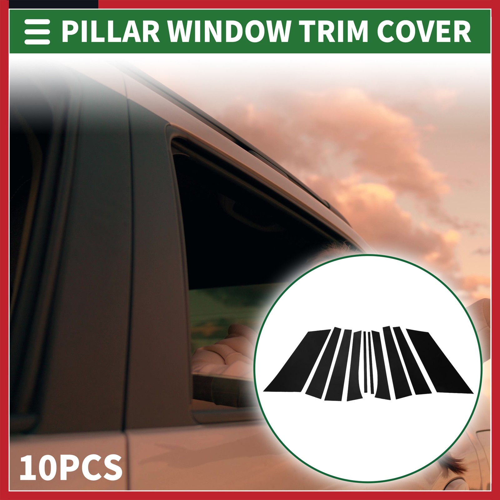 Door Pillar Window Trim for Buick Enclave 2007-2014 Black