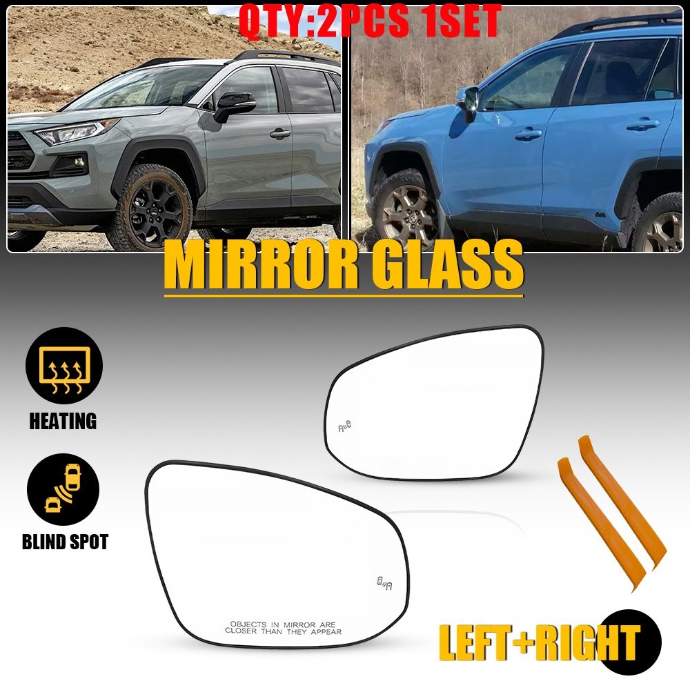 For Toyota RAV4 19-24 HYBRID Mirror Glass Heated Blind Spot Driver Right 2-20X