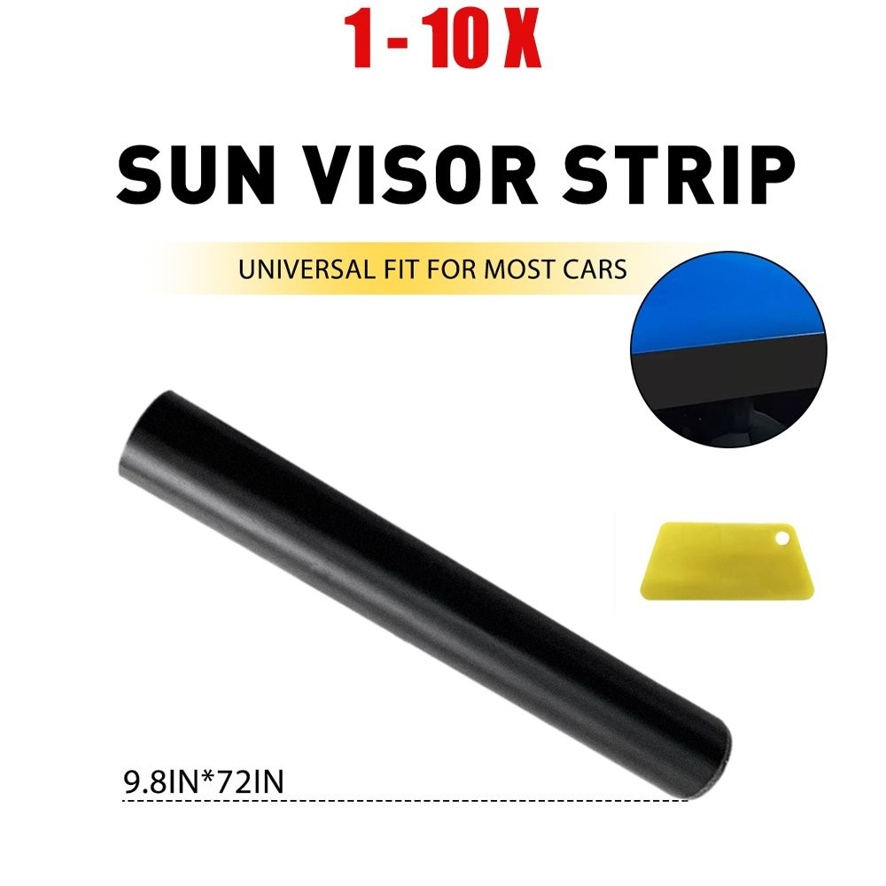Universal Banner Windshield Matte Decal Vinyl Black Strip Sun 60″x10″ 1-10PCS