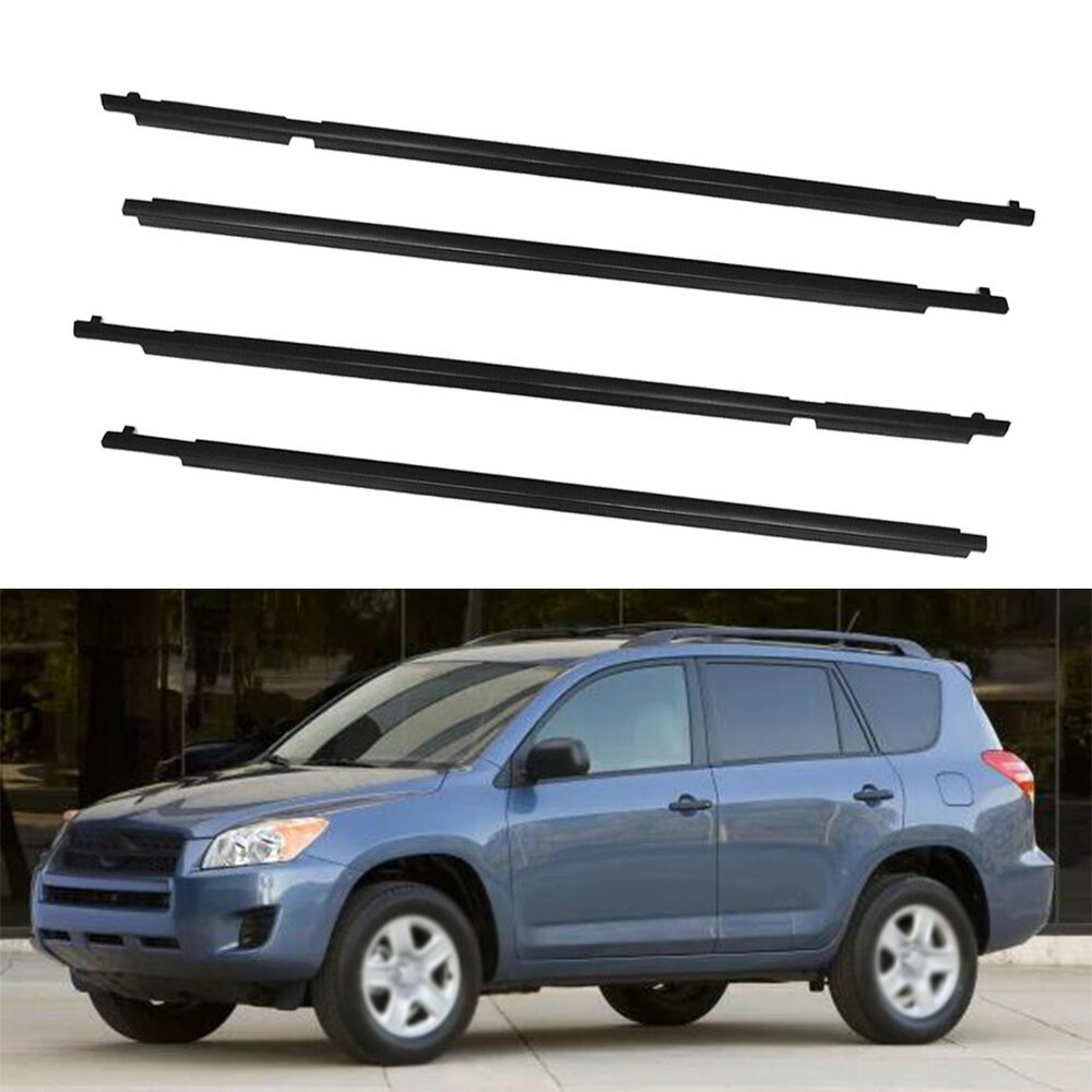 For 2009-2012 Toyota RAV4 4Pcs New Weatherstrip Window Moulding Trim Seal Belt