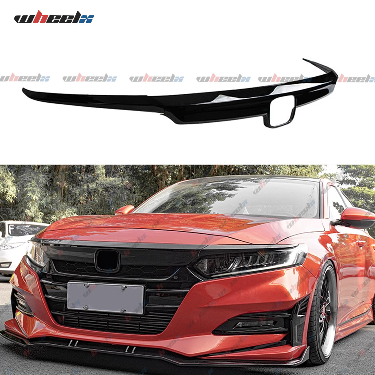 For 2018-2020 10th Gen Honda Accord Sedan JDM Sport Style Grille Glossy Black
