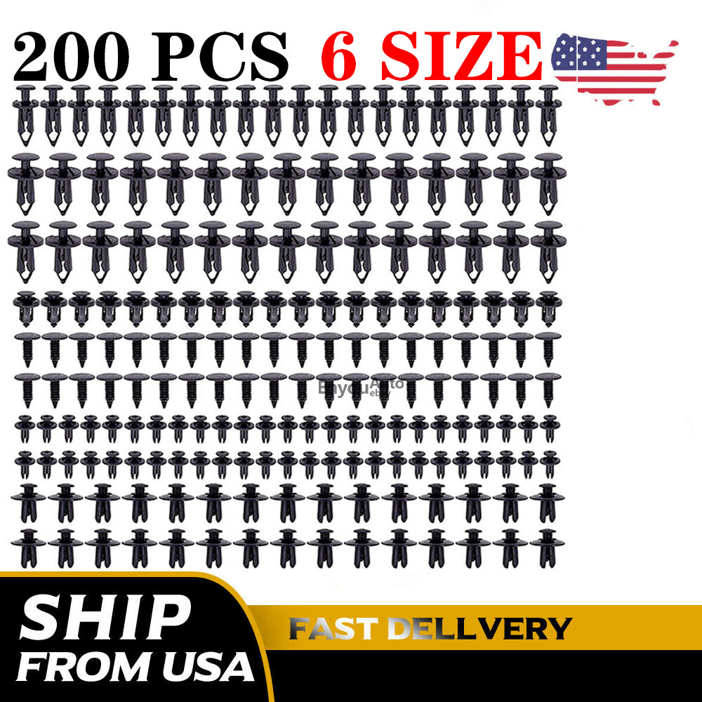 For Toyota 200Pcs Bumper Clips Retainer Auto Car Rivets Fastener Fender Push