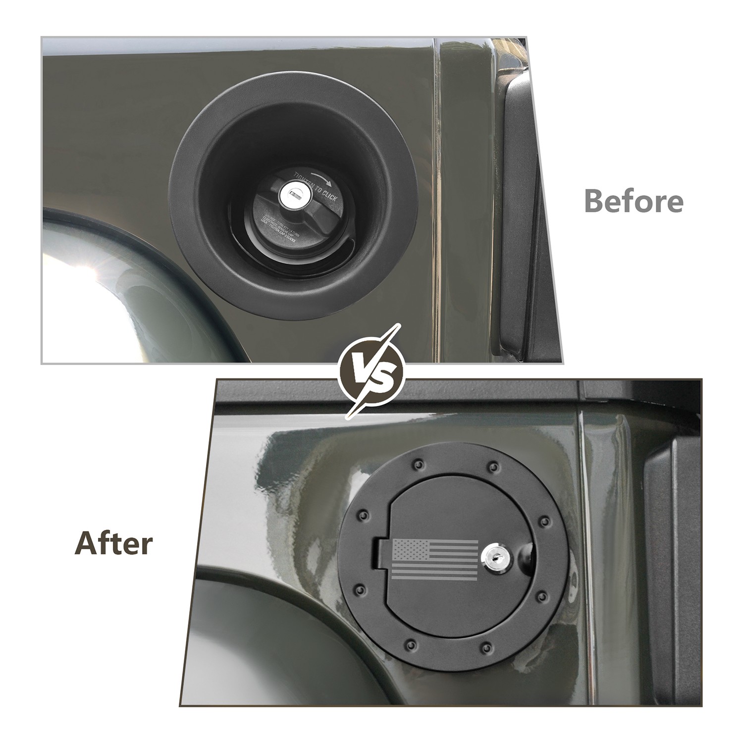 Gas Cap Locking Fuel Filler Door Cover For Jeep Wrangler JK 2007-2017 2/4Dr Trim