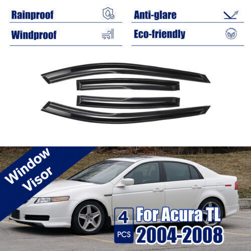 For 2004-2008 Acura TL Sedan Mugen Style Window Visor Vent Rain Guards Deflector