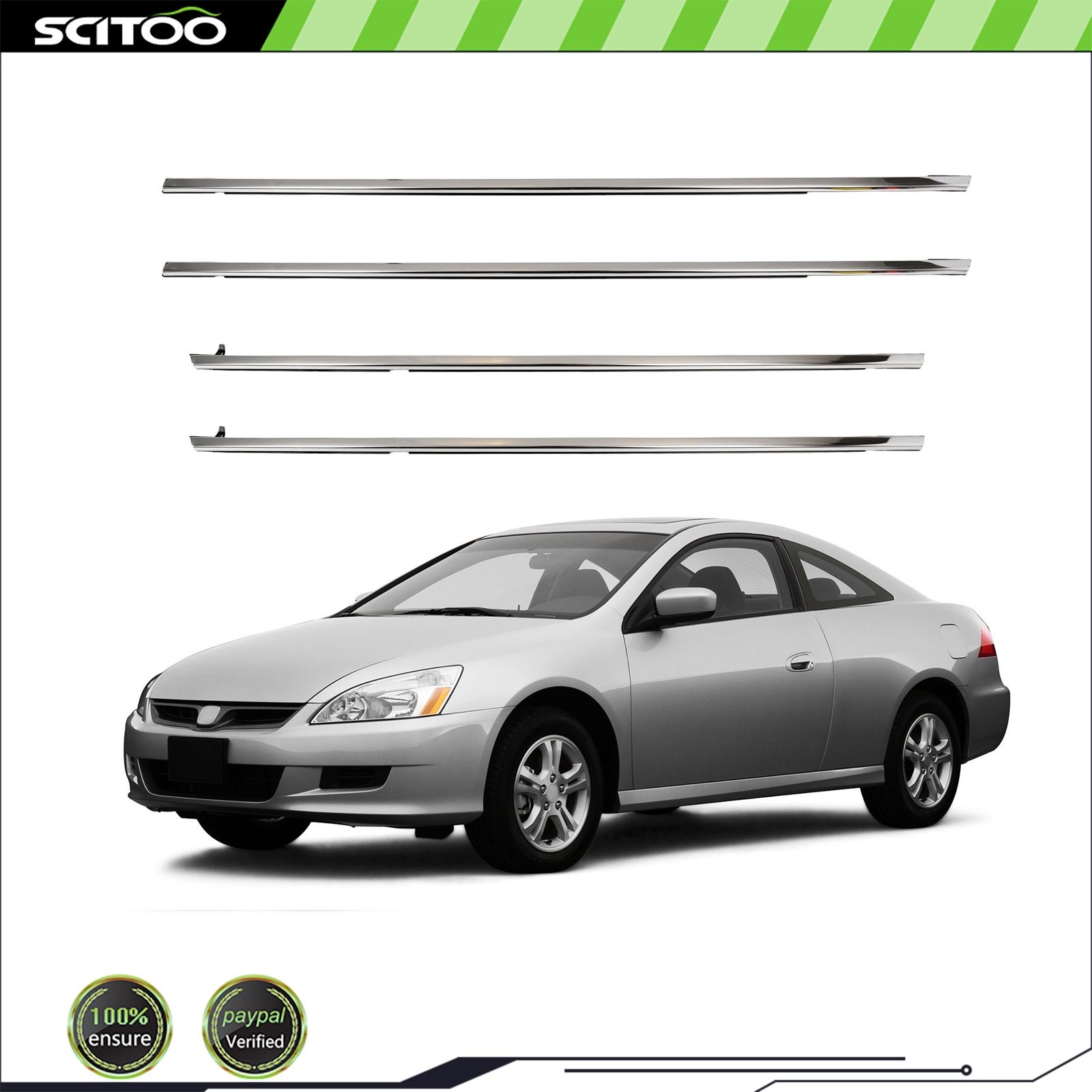 For 2004-2006 Honda Accord Front & Rear Window Scraper Seal Belt Weatherstrip