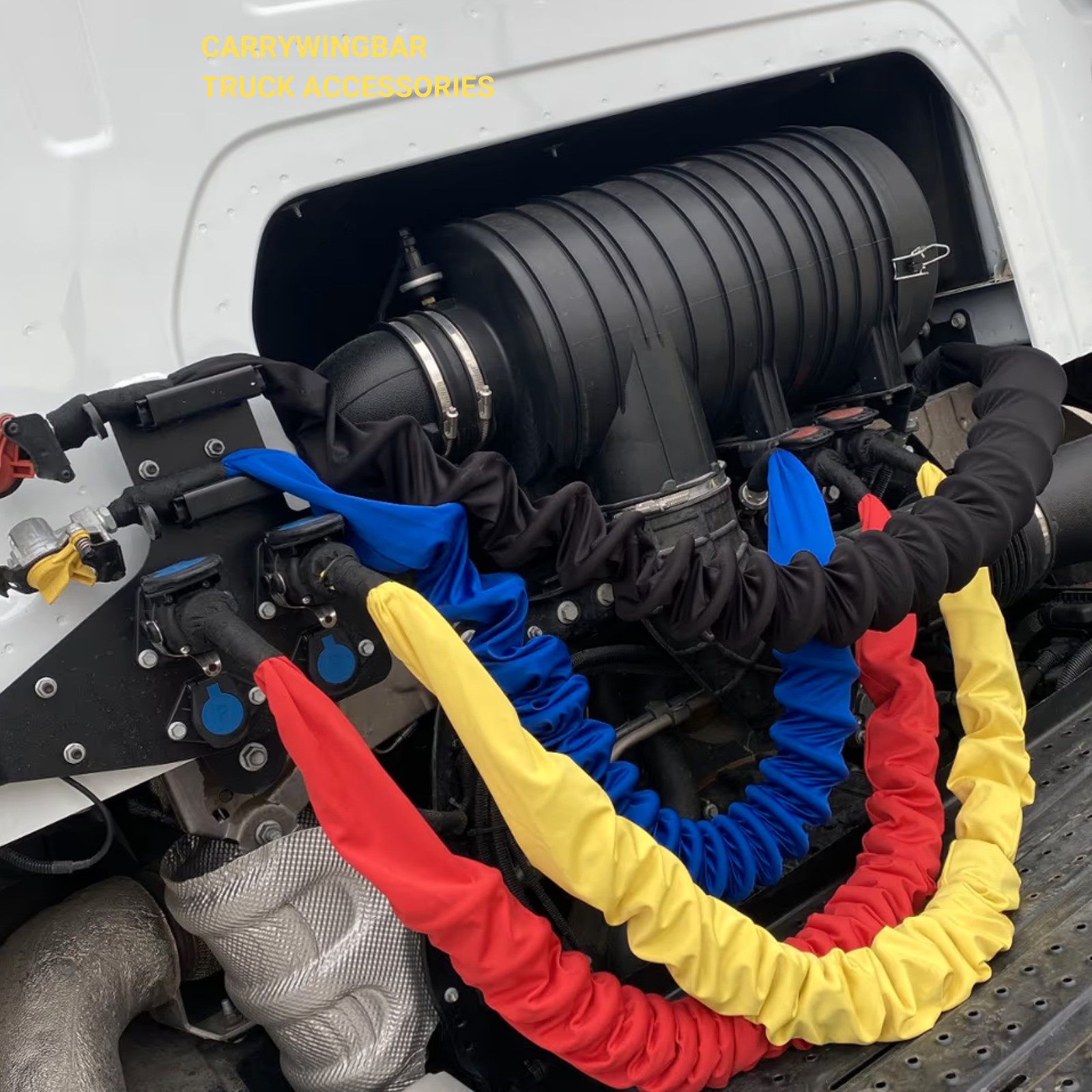 Truck Air Hose Electrical Cable cover 4 Pcs (Black,Yellow,Red,Blue)
