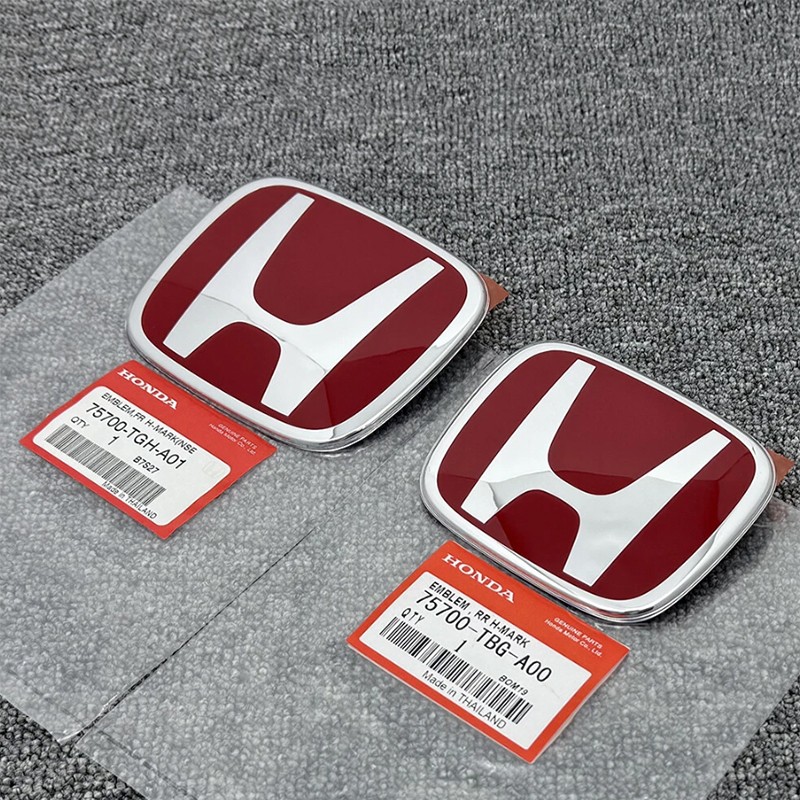 Front Grille Trunk Red JDM H Emblem For Honda 2018-2022 Accord Sport 2.0T Badge