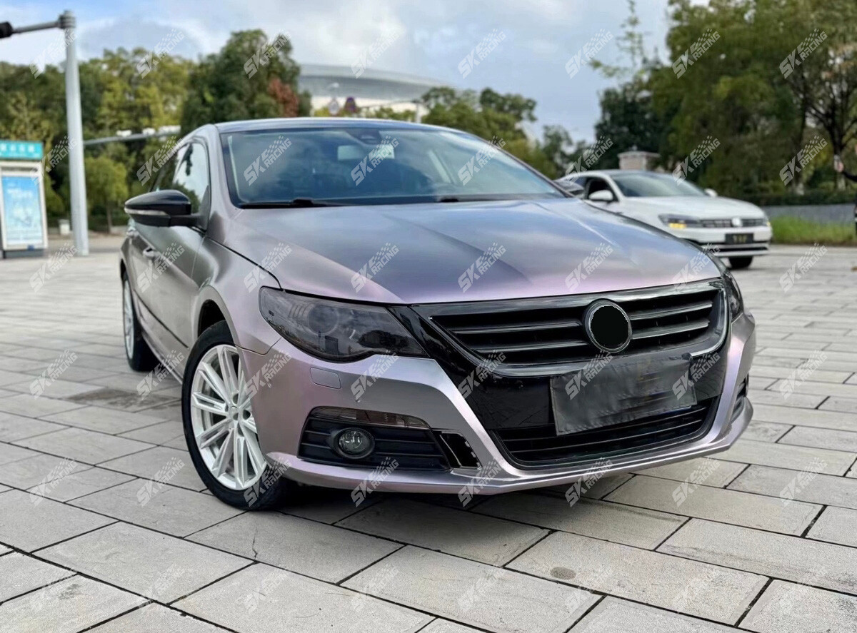 For Volkswagen CC 2009-12 Glossy Black Front Bumper Upper Grille Fog Light Cover