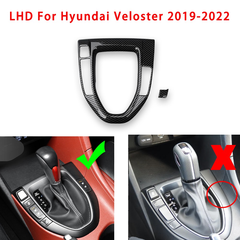 Carbon Center Console Gear Shift Panel Cover Trim For Hyundai Veloster 2019-2022