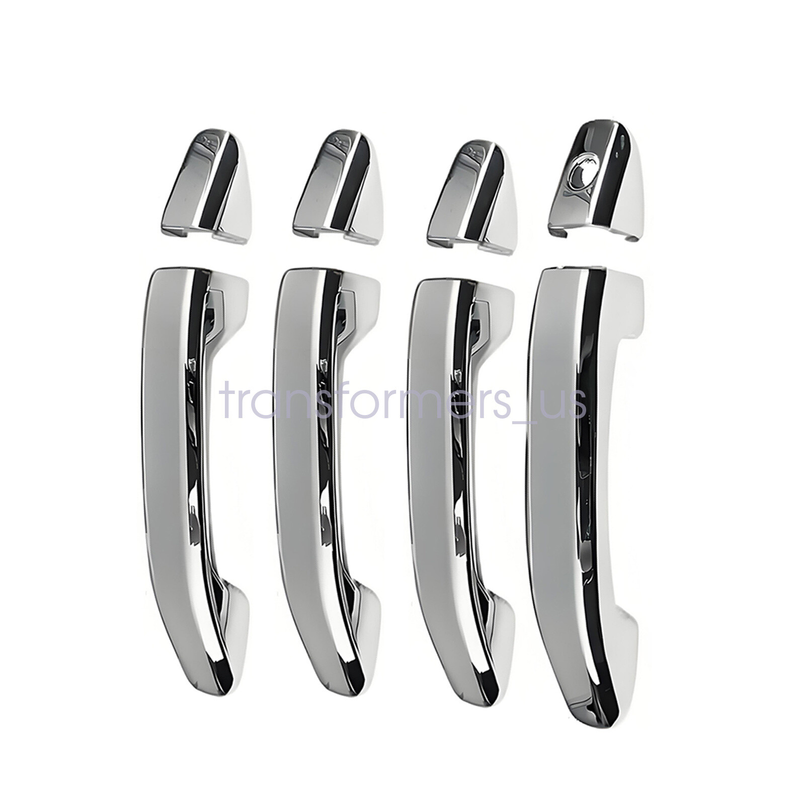 Chrome 4 Door Handle Cover for 2020-2024 Chevy Silverado 1500+2500+3500+HD Truck