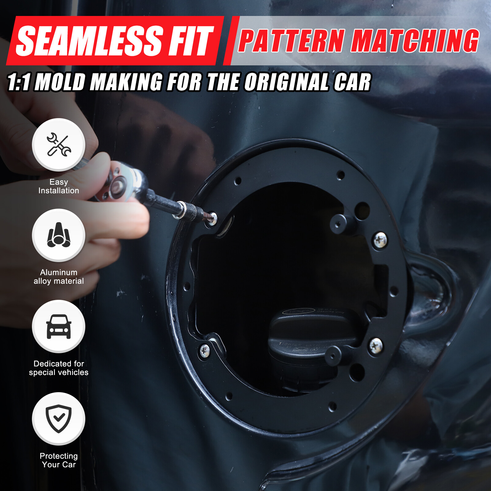 Locking Fuel Door Black Gas Tank Cap Cover Lock Key For Toyota Tundra 2007-2021