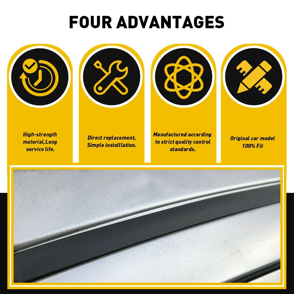 For 2007-2011 Toyota Yaris Sedan Roof Drip Trim Molding Left+Right Side Kit