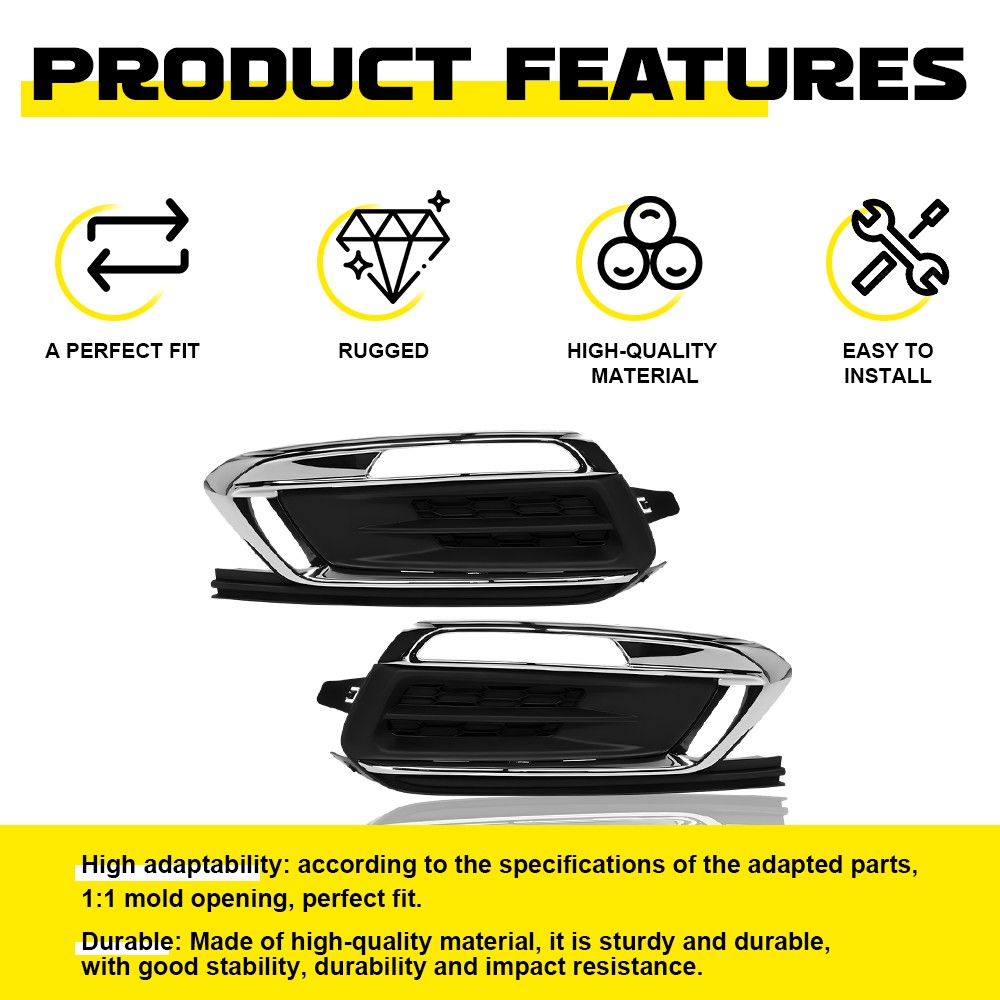 2x LH RH Front Fog Light Cover Set For Chevrolet Cruze 2015-16 94516100 94516102