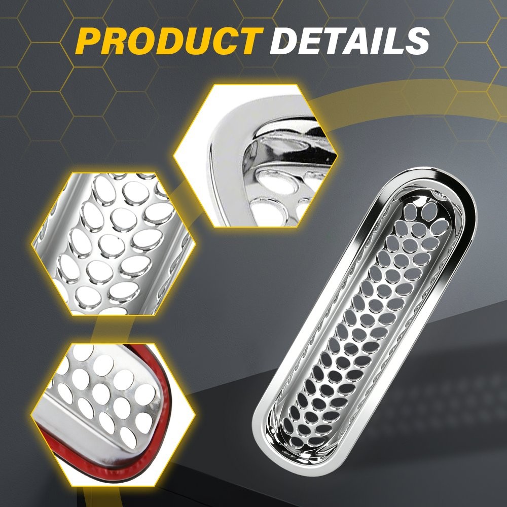 7Pcs Chrome Front Cover Inserts Mesh Grille For Jeep Wrangler JK 2007-2018 1~10X
