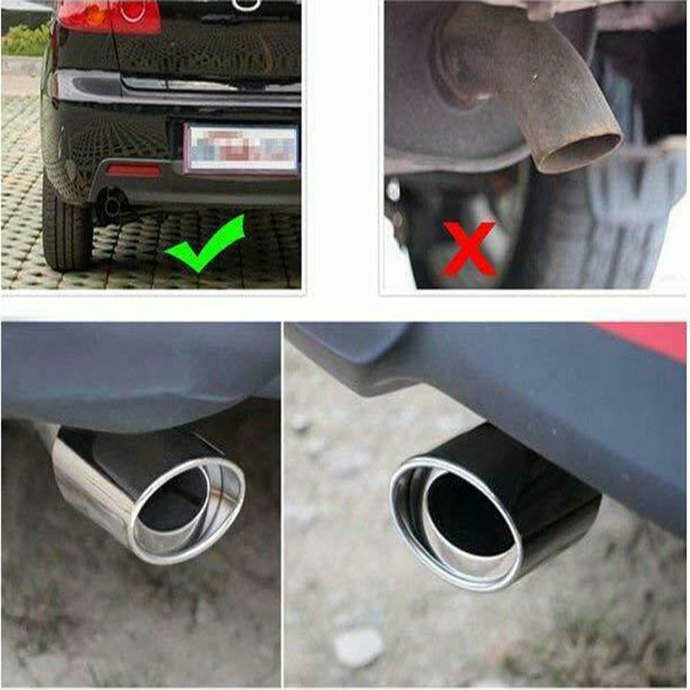 Car Exhaust Muffler Tail Stainless Pipe Tip Steel Replacement Accessories CN